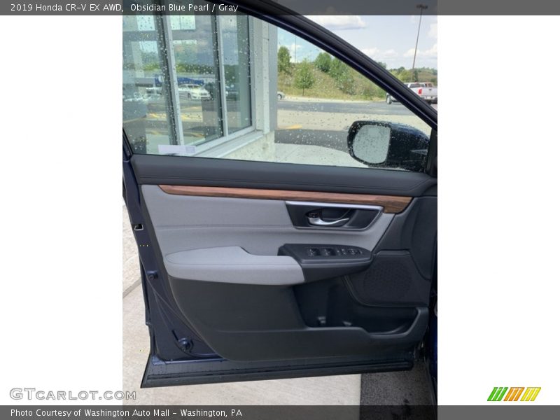 Obsidian Blue Pearl / Gray 2019 Honda CR-V EX AWD