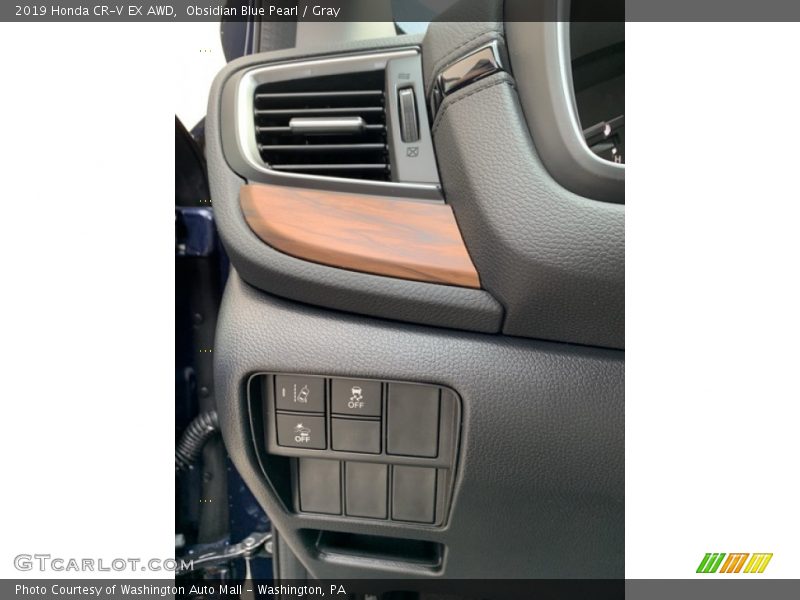 Obsidian Blue Pearl / Gray 2019 Honda CR-V EX AWD