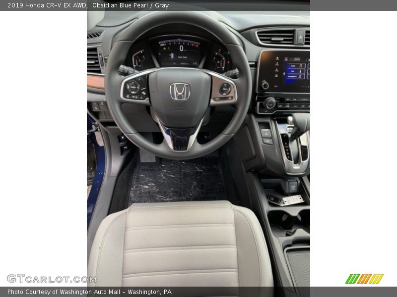 Obsidian Blue Pearl / Gray 2019 Honda CR-V EX AWD