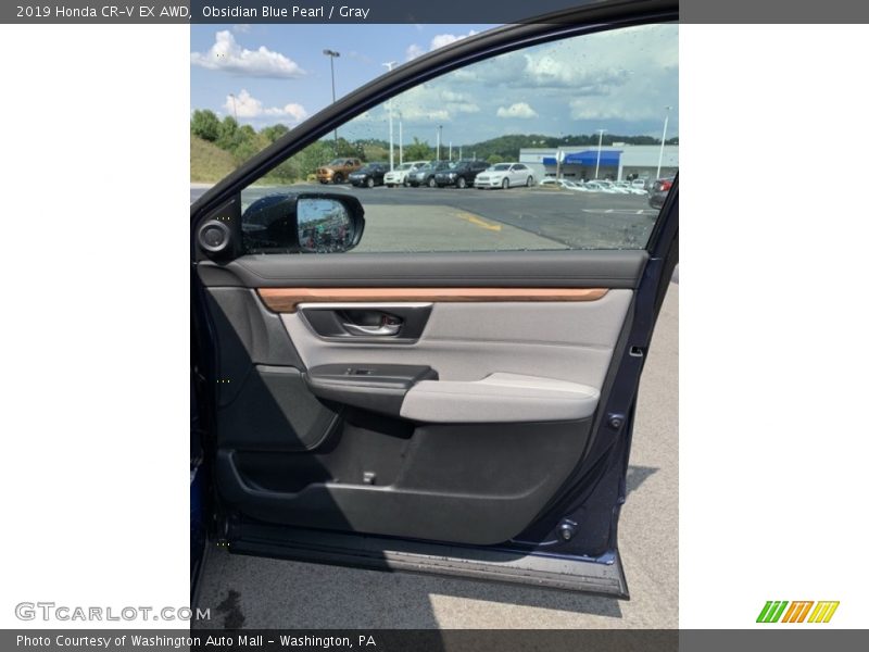 Obsidian Blue Pearl / Gray 2019 Honda CR-V EX AWD