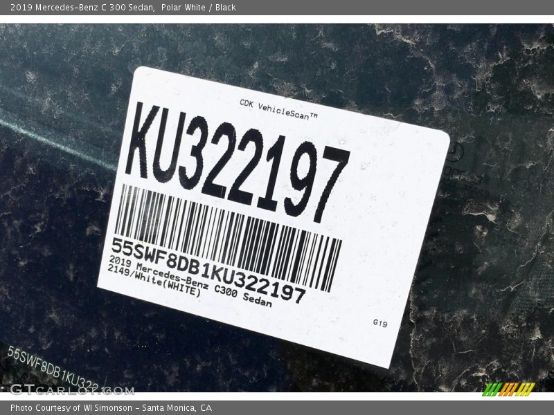 Polar White / Black 2019 Mercedes-Benz C 300 Sedan