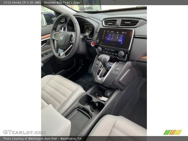 Obsidian Blue Pearl / Gray 2019 Honda CR-V EX AWD