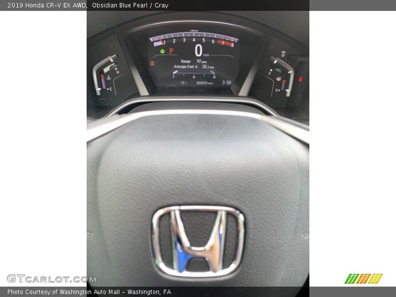 Obsidian Blue Pearl / Gray 2019 Honda CR-V EX AWD