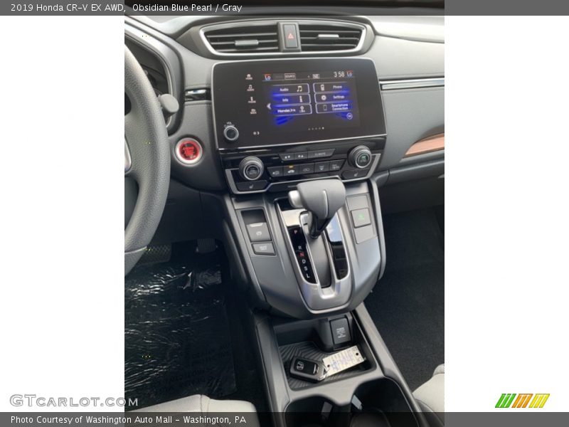 Obsidian Blue Pearl / Gray 2019 Honda CR-V EX AWD