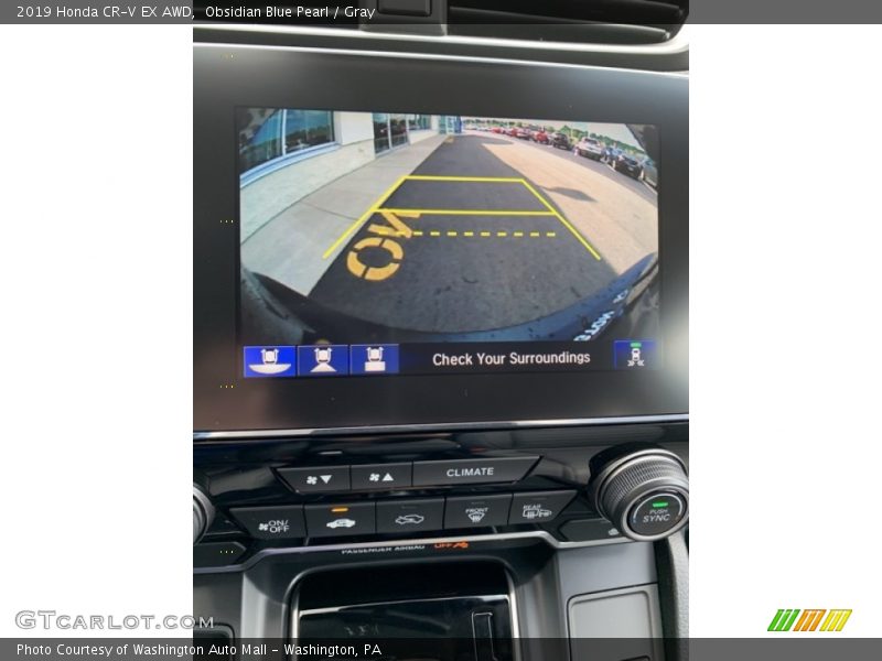 Obsidian Blue Pearl / Gray 2019 Honda CR-V EX AWD