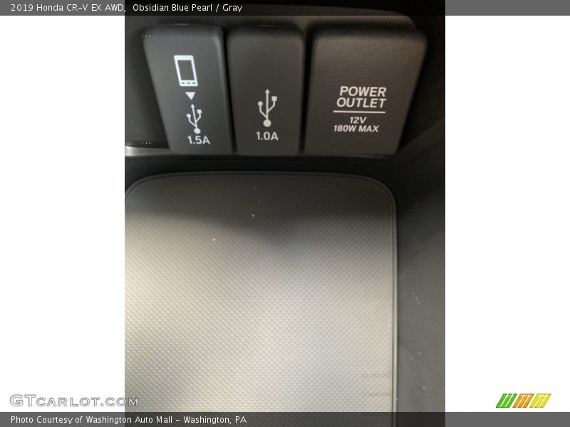 Obsidian Blue Pearl / Gray 2019 Honda CR-V EX AWD
