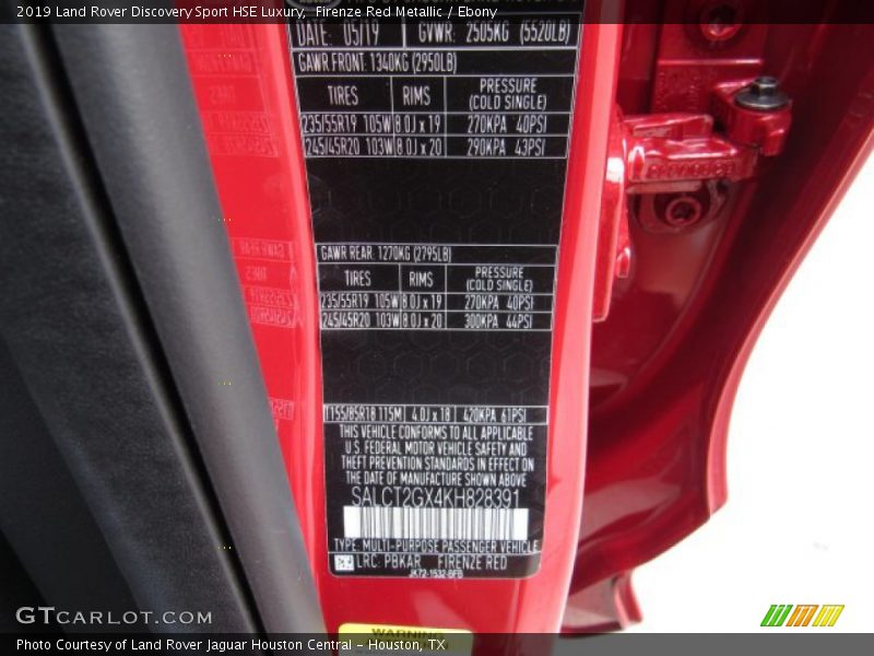 2019 Discovery Sport HSE Luxury Firenze Red Metallic Color Code PBKAR