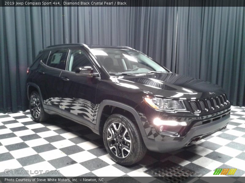 Diamond Black Crystal Pearl / Black 2019 Jeep Compass Sport 4x4