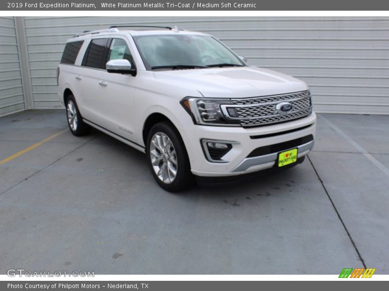 White Platinum Metallic Tri-Coat / Medium Soft Ceramic 2019 Ford Expedition Platinum