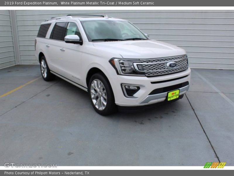 White Platinum Metallic Tri-Coat / Medium Soft Ceramic 2019 Ford Expedition Platinum