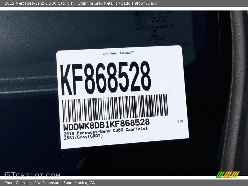 Graphite Grey Metallic / Saddle Brown/Black 2019 Mercedes-Benz C 300 Cabriolet