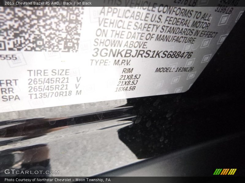 Black / Jet Black 2019 Chevrolet Blazer RS AWD