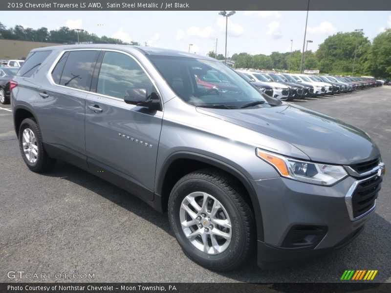 Satin Steel Metallic / Jet Black 2019 Chevrolet Traverse LS AWD