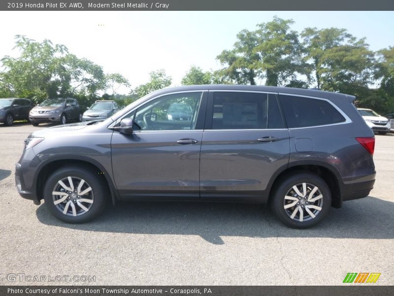 Modern Steel Metallic / Gray 2019 Honda Pilot EX AWD
