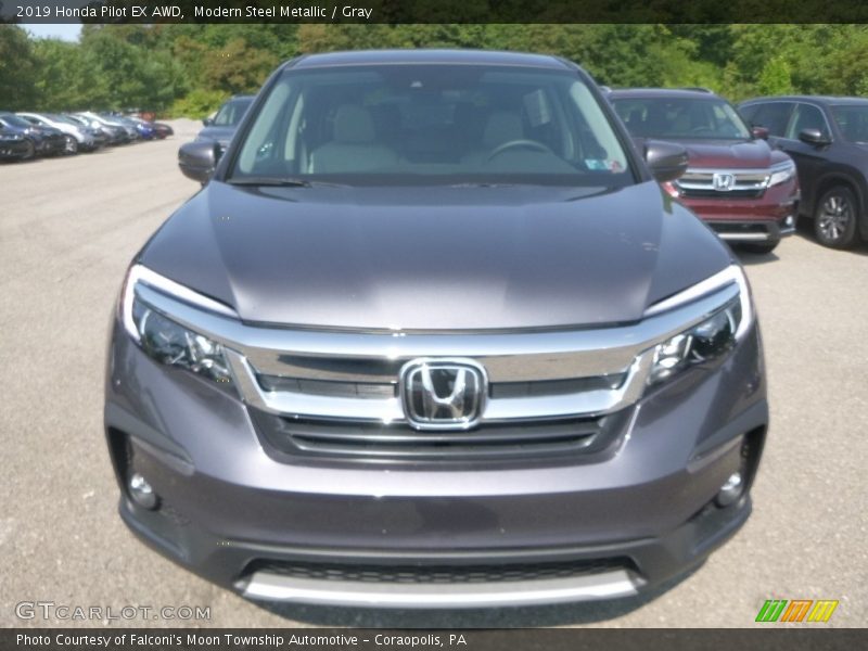 Modern Steel Metallic / Gray 2019 Honda Pilot EX AWD