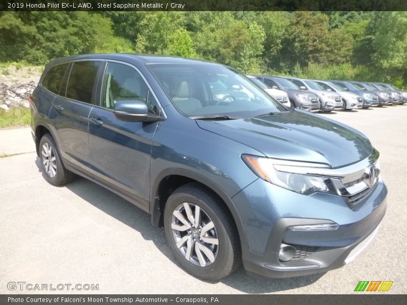 Steel Sapphire Metallic / Gray 2019 Honda Pilot EX-L AWD