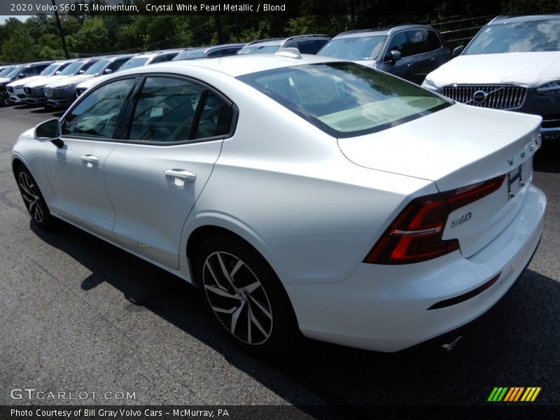 Crystal White Pearl Metallic / Blond 2020 Volvo S60 T5 Momentum