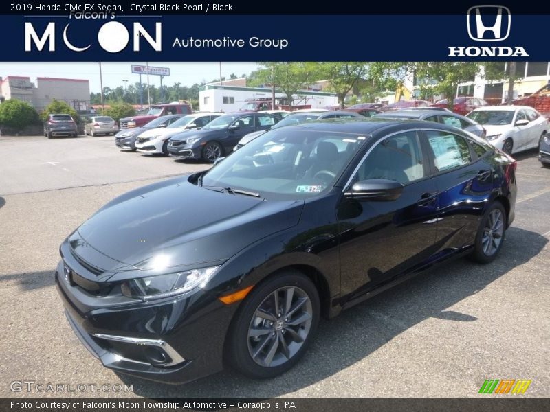 Crystal Black Pearl / Black 2019 Honda Civic EX Sedan