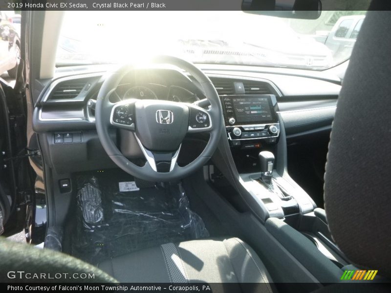 Crystal Black Pearl / Black 2019 Honda Civic EX Sedan