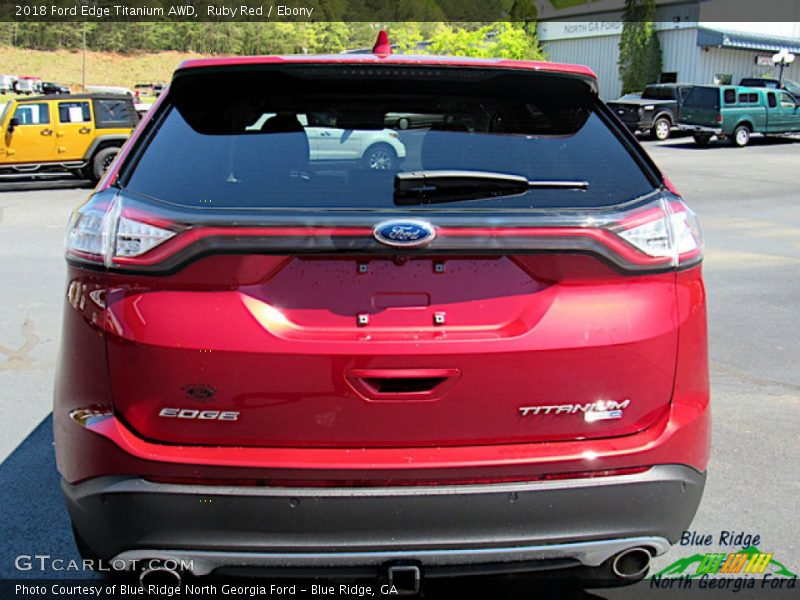 Ruby Red / Ebony 2018 Ford Edge Titanium AWD