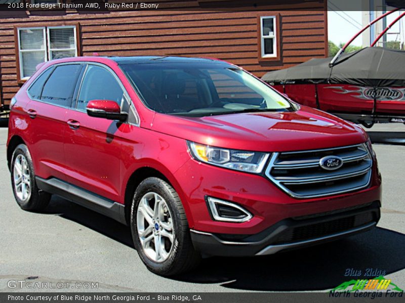 Ruby Red / Ebony 2018 Ford Edge Titanium AWD