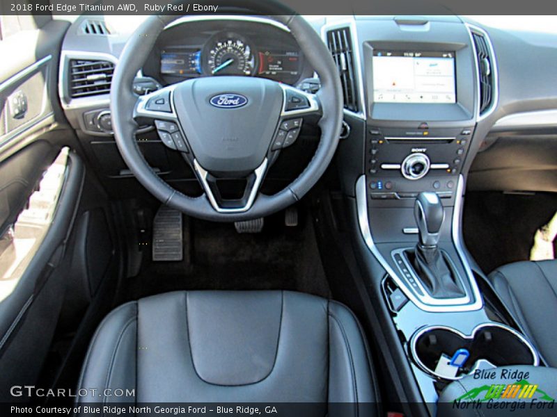 Ruby Red / Ebony 2018 Ford Edge Titanium AWD