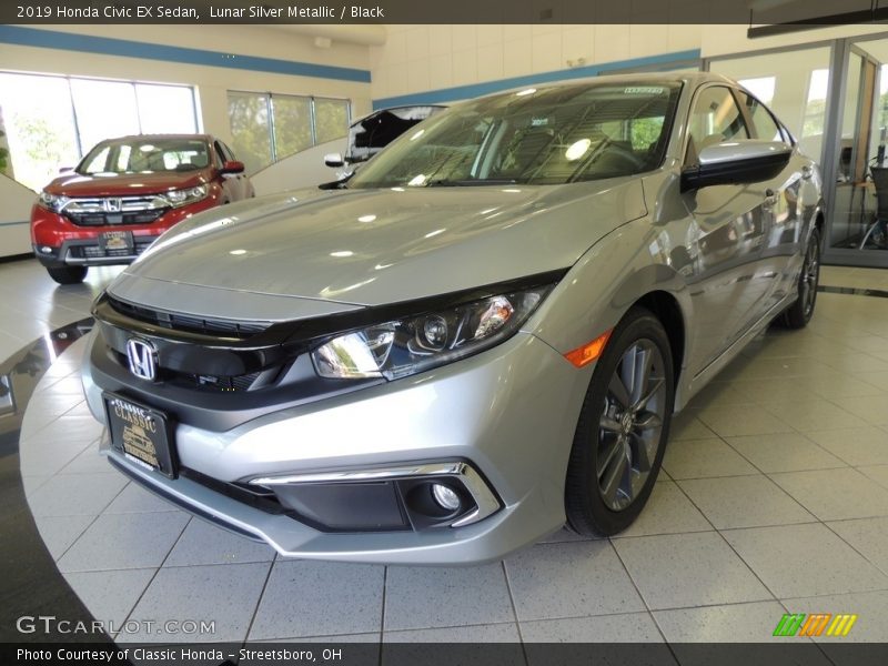 Lunar Silver Metallic / Black 2019 Honda Civic EX Sedan
