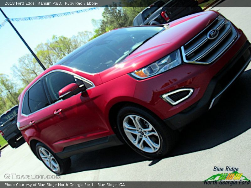 Ruby Red / Ebony 2018 Ford Edge Titanium AWD
