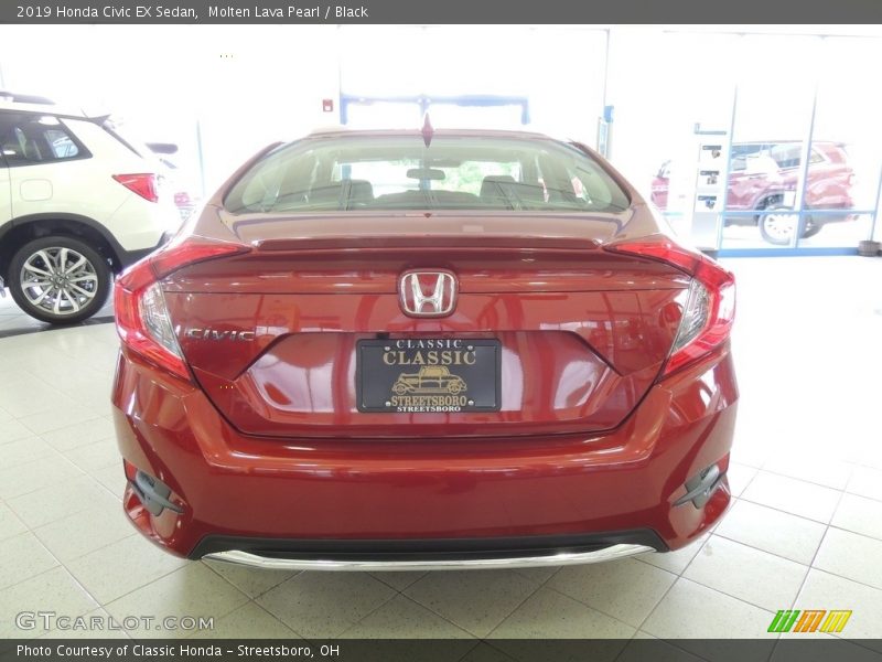 Molten Lava Pearl / Black 2019 Honda Civic EX Sedan