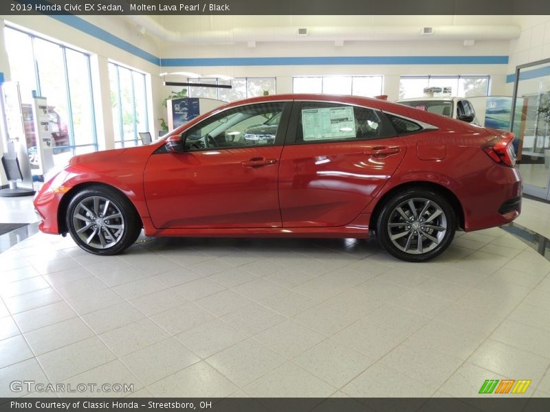 Molten Lava Pearl / Black 2019 Honda Civic EX Sedan