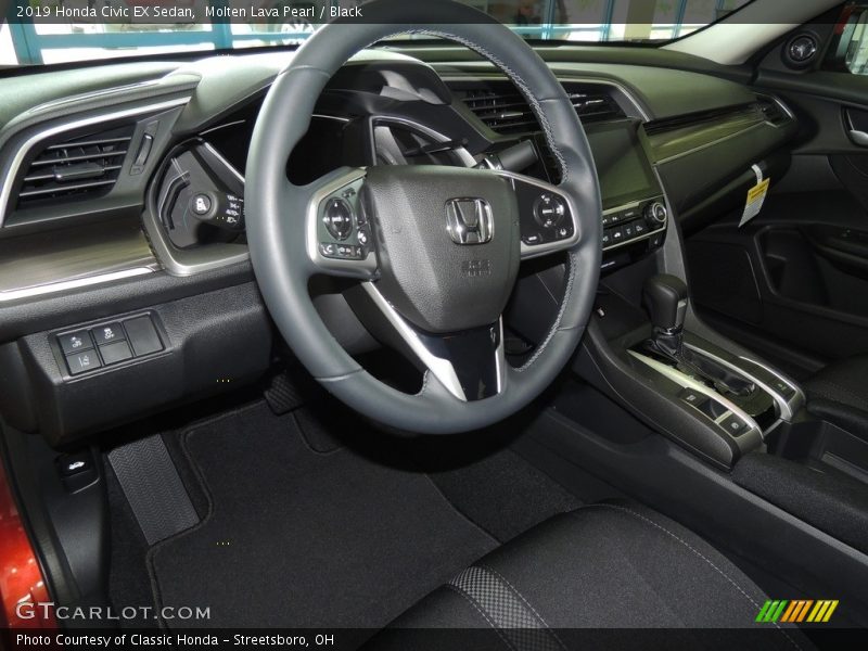 Molten Lava Pearl / Black 2019 Honda Civic EX Sedan