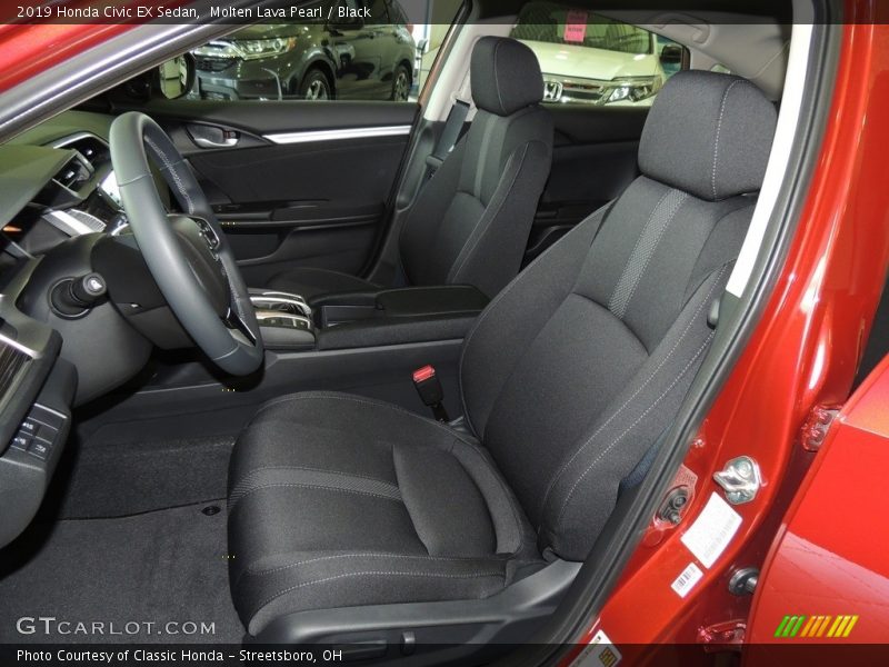 Molten Lava Pearl / Black 2019 Honda Civic EX Sedan