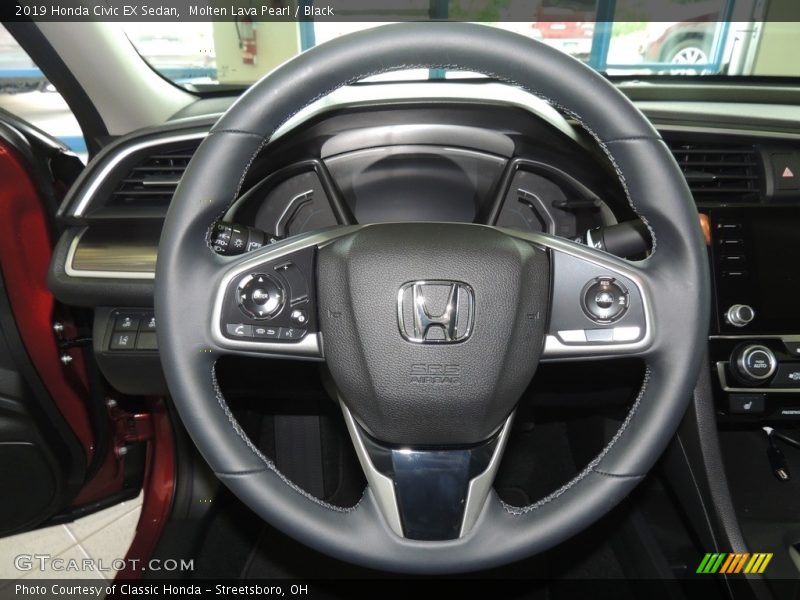 Molten Lava Pearl / Black 2019 Honda Civic EX Sedan