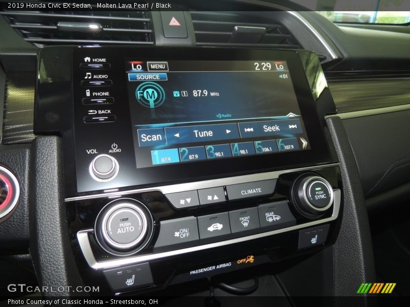Molten Lava Pearl / Black 2019 Honda Civic EX Sedan