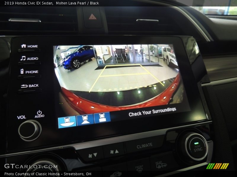 Molten Lava Pearl / Black 2019 Honda Civic EX Sedan