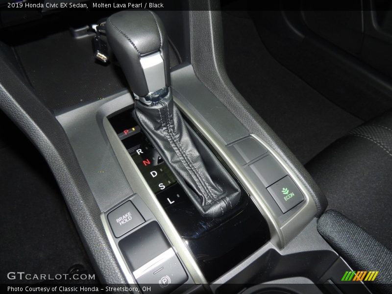 Molten Lava Pearl / Black 2019 Honda Civic EX Sedan