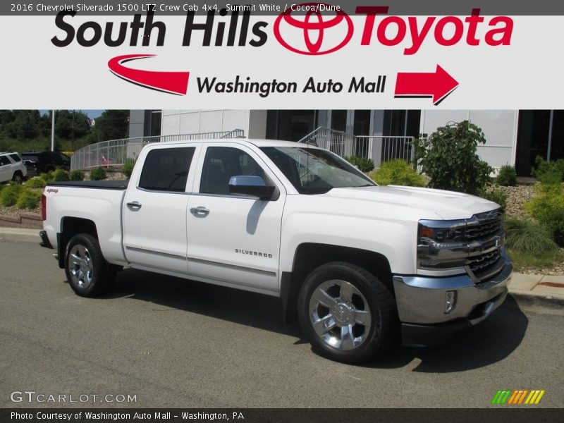 Summit White / Cocoa/Dune 2016 Chevrolet Silverado 1500 LTZ Crew Cab 4x4
