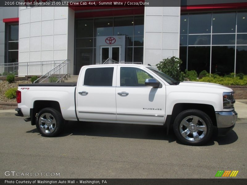 Summit White / Cocoa/Dune 2016 Chevrolet Silverado 1500 LTZ Crew Cab 4x4