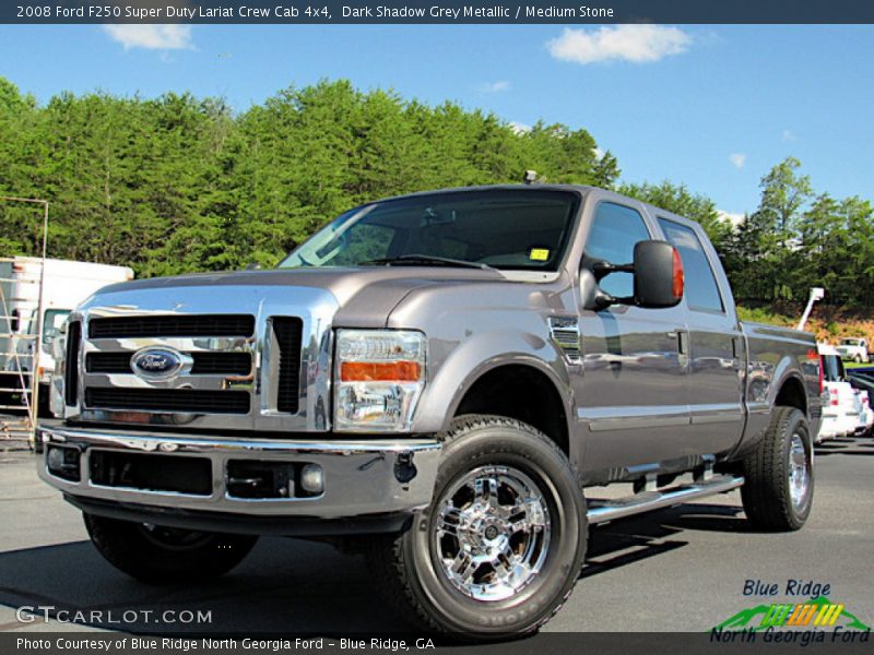 Dark Shadow Grey Metallic / Medium Stone 2008 Ford F250 Super Duty Lariat Crew Cab 4x4