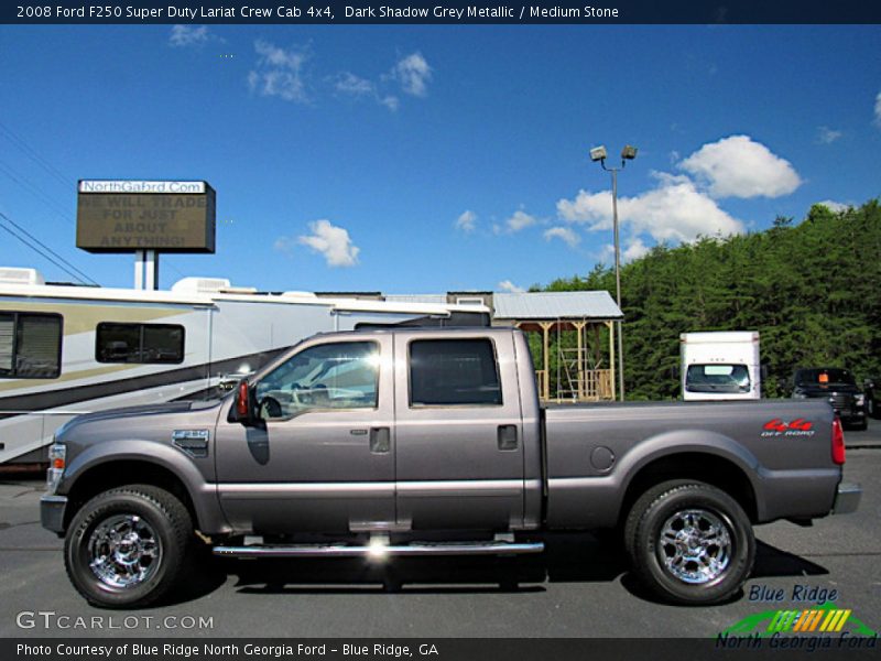 Dark Shadow Grey Metallic / Medium Stone 2008 Ford F250 Super Duty Lariat Crew Cab 4x4