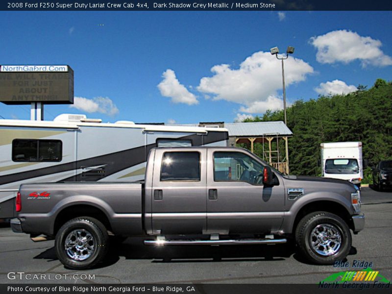 Dark Shadow Grey Metallic / Medium Stone 2008 Ford F250 Super Duty Lariat Crew Cab 4x4
