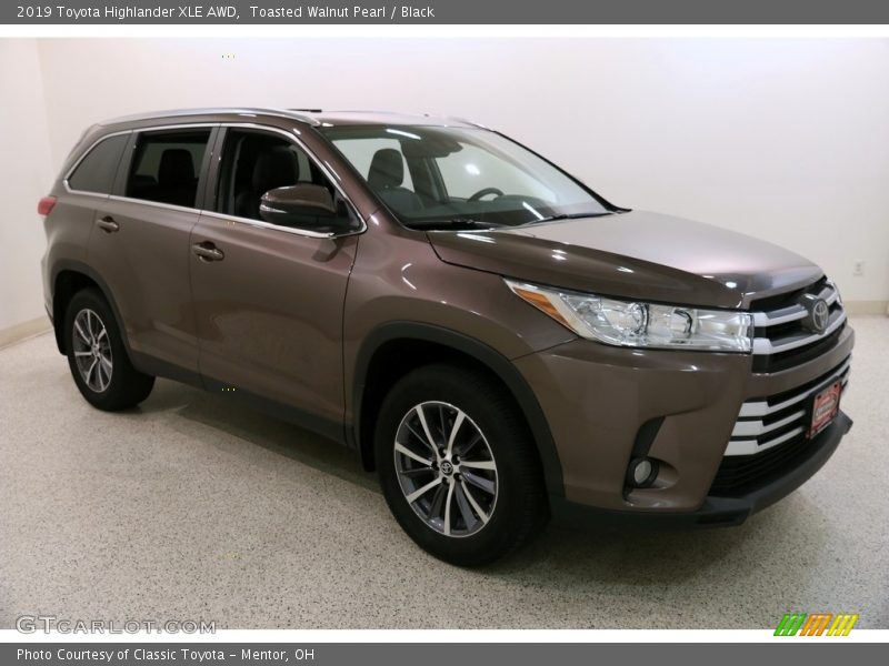 Toasted Walnut Pearl / Black 2019 Toyota Highlander XLE AWD