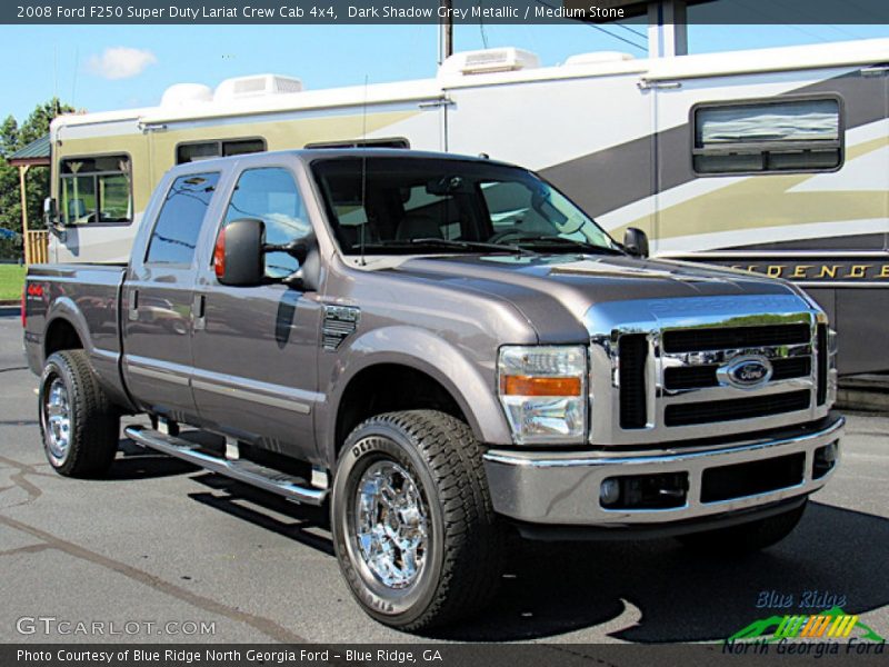 Dark Shadow Grey Metallic / Medium Stone 2008 Ford F250 Super Duty Lariat Crew Cab 4x4