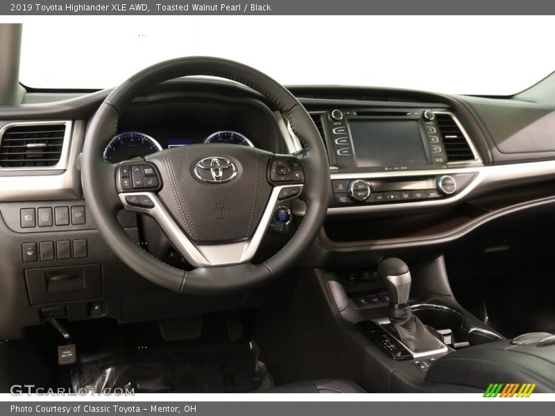 Toasted Walnut Pearl / Black 2019 Toyota Highlander XLE AWD