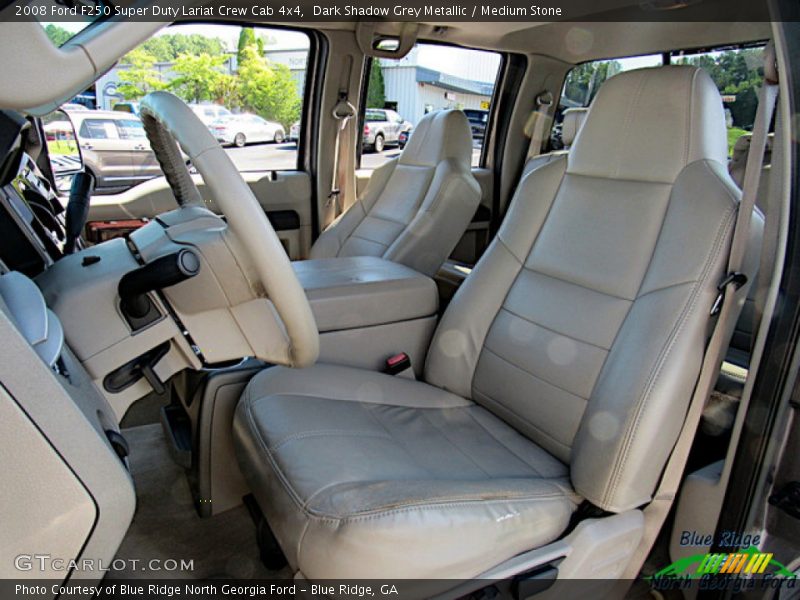 Dark Shadow Grey Metallic / Medium Stone 2008 Ford F250 Super Duty Lariat Crew Cab 4x4
