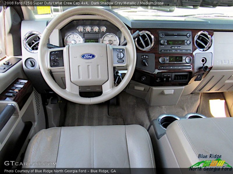 Dark Shadow Grey Metallic / Medium Stone 2008 Ford F250 Super Duty Lariat Crew Cab 4x4