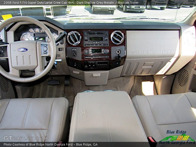 Dark Shadow Grey Metallic / Medium Stone 2008 Ford F250 Super Duty Lariat Crew Cab 4x4