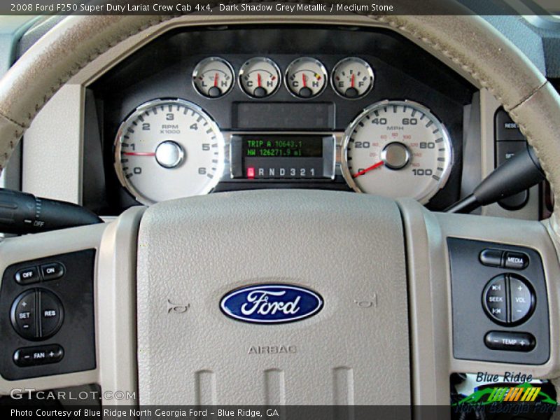 Dark Shadow Grey Metallic / Medium Stone 2008 Ford F250 Super Duty Lariat Crew Cab 4x4