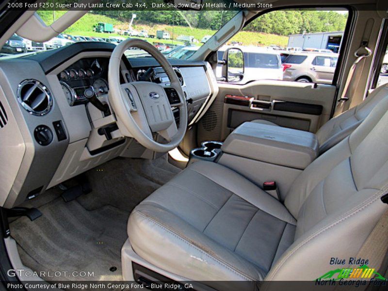 Dark Shadow Grey Metallic / Medium Stone 2008 Ford F250 Super Duty Lariat Crew Cab 4x4