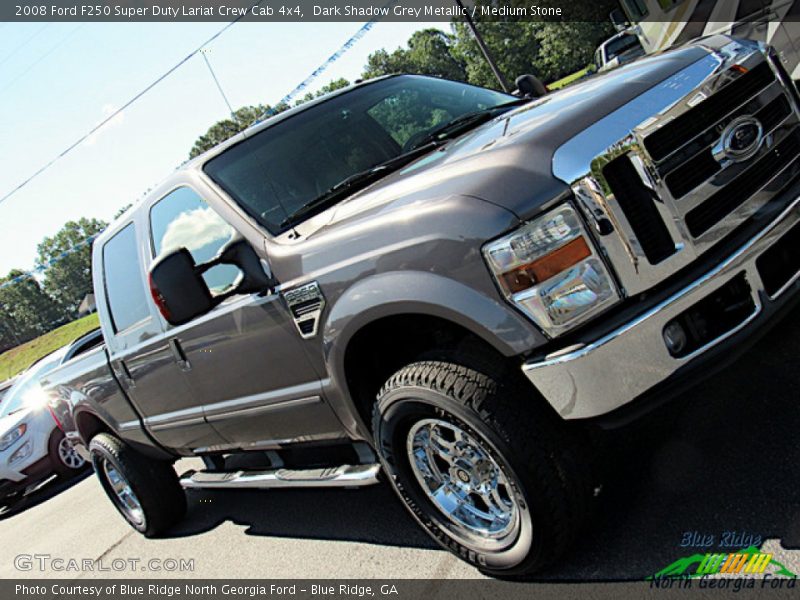 Dark Shadow Grey Metallic / Medium Stone 2008 Ford F250 Super Duty Lariat Crew Cab 4x4